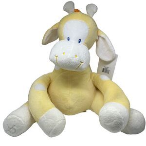 Piccolo Bambino Giraffe Yellow w White Polka Dots Plush Stuffed Animal Toy 13"
